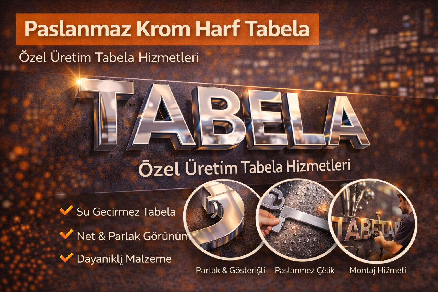 Paslanmaz Krom Tabela