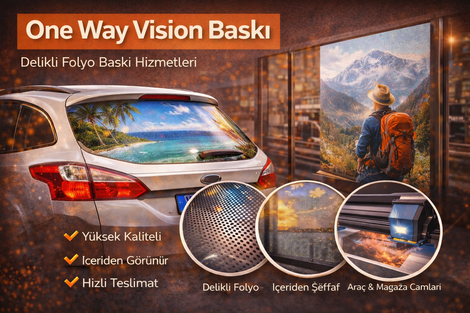 One Way Vision Baskı